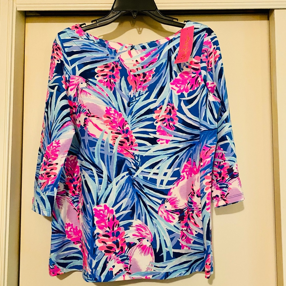NWT M Lilly Pulitzer Waverly Top in Mr. Peacock